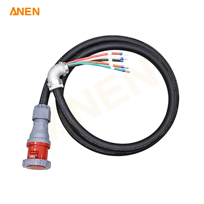 IEC60309 415V 125A Connector to Bent metal head 5C/2AWG Cable Whips