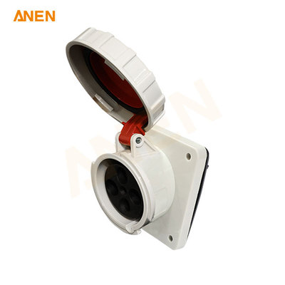 IEC60309 415V/63A 4P Angled Panel-Mount Receptacle