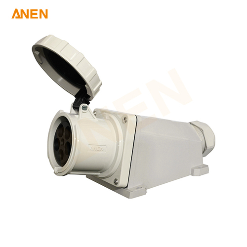 IEC60309 480V/125A 5P Panel-Mount Receptacle with Junction Box